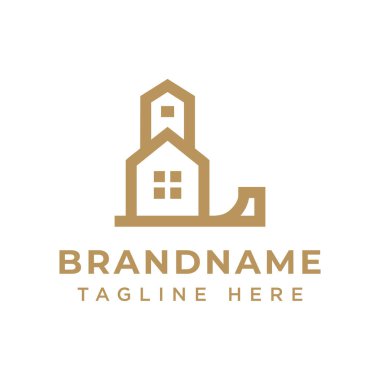 Harf L Ev Lüks Logosu, lüksü, zarafeti ve lüks yaşamı simgeliyor.