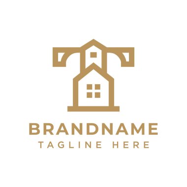 T Mektubu Lüks Ev Logosu, lüksü, zarafeti ve lüks yaşamı sembolize ediyor.