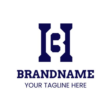 HB Monogram Logosu Harfleri, BH veya HB baş harfleri olan her marka için uygundur