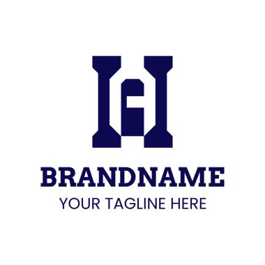 Harfler HA Monogram Logosu, AH veya HA baş harfleri olan her marka için uygundur.