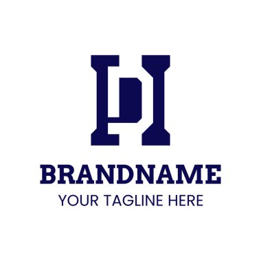 Harfler HD Monogram Logosu, DH veya HD baş harfleri olan her marka için uygundur