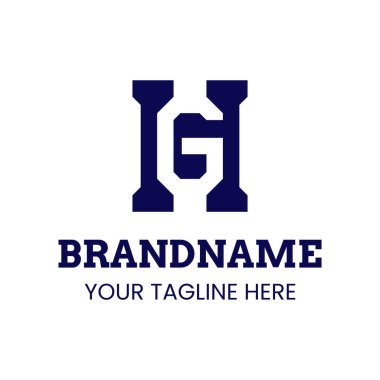 HG Monogram Logosu Harfleri, GH veya HG baş harfleri olan her marka için uygundur