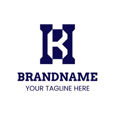 HK Monogram Logosu Harfleri, KH veya HK baş harfleri olan her marka için uygundur