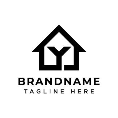 Y harfi Modern Logo, lüksü, zarafeti ve lüks yaşamı simgeliyor.