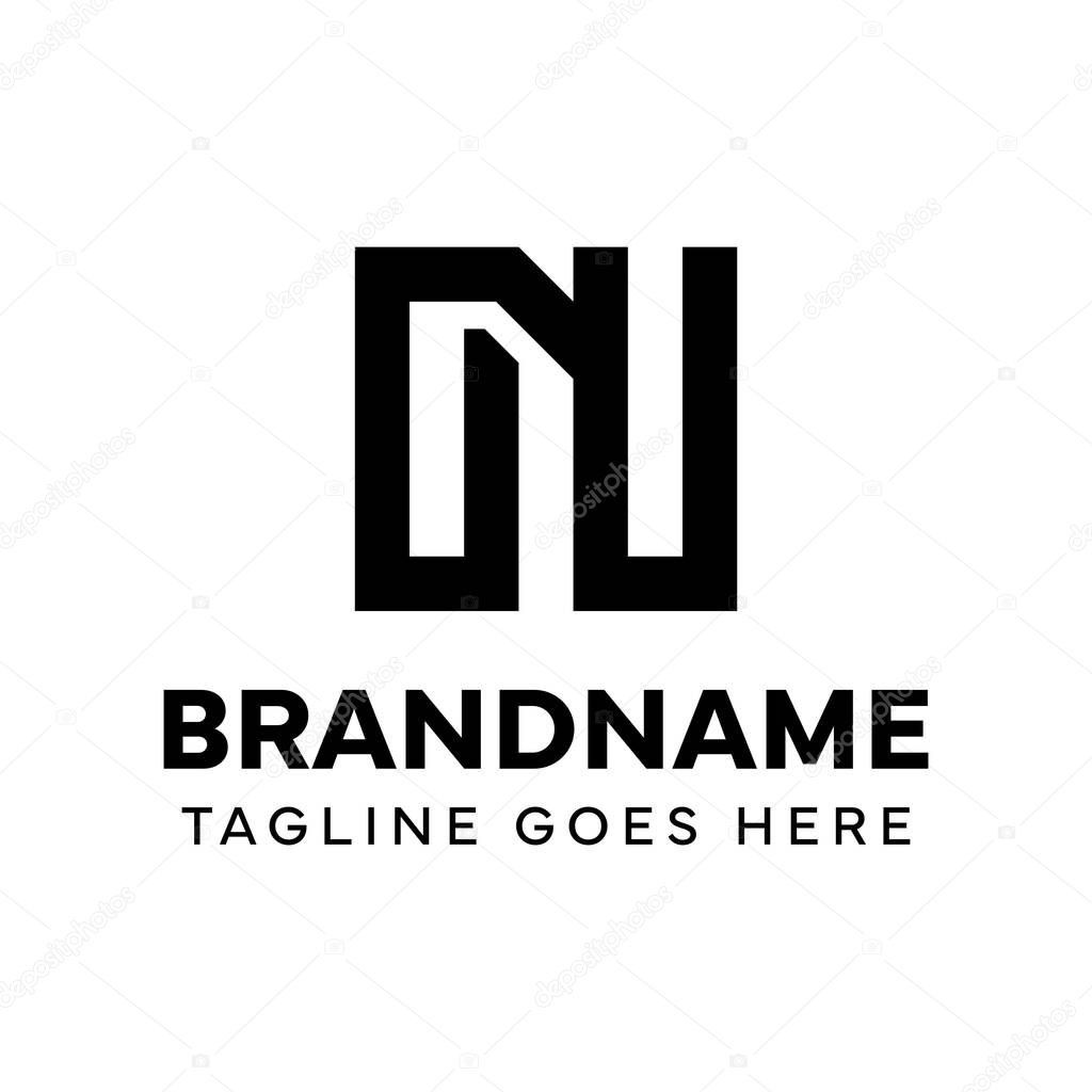 Letters NU Monogram Logo, suitable for any brand with UN or NU initials