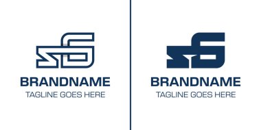 Harfler SG Monogram Logo Set, GS veya SG baş harfleri olan her marka için uygundur