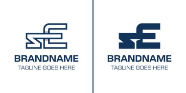 SE Monogram Logo Set Harfleri, ES veya SE baş harfleri olan her marka için uygundur