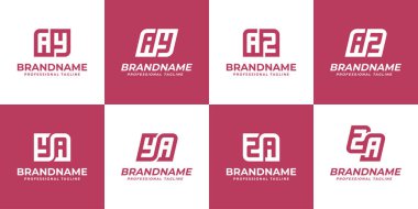 Harfler AY AZ ZA Monogram Logosu, baş harfler için uygundur.