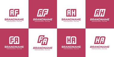 Harfler AF FA AH HA Monogram Logosu, her marka için uygundur.