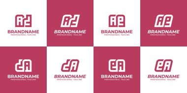 AD harfleri DA AE EA Monogram Logosu, her marka için uygundur