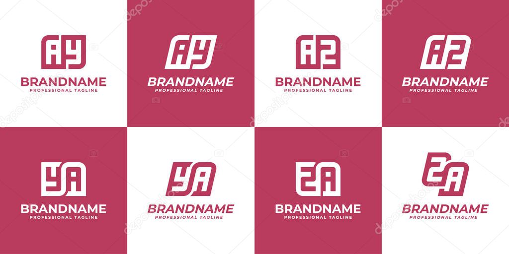 Letters AY YA AZ ZA Monogram Logo, suitable for any initials brand