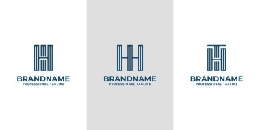 Harfler HI HH HT Çizgili Logo Seti, her iş için uygundur
