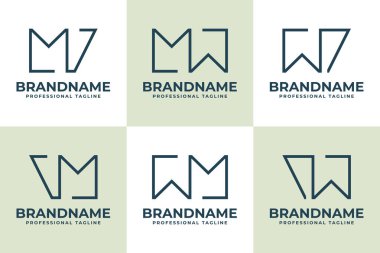 Harfler MV VM MW WM VV Monogram Logosu