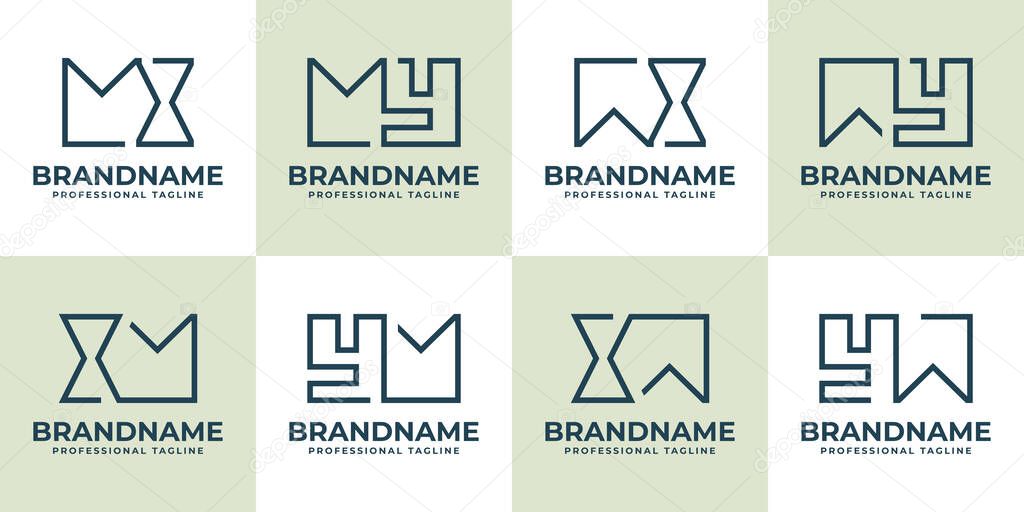 Letters MX XM MY YM WX XW WY YW Monogram Logo