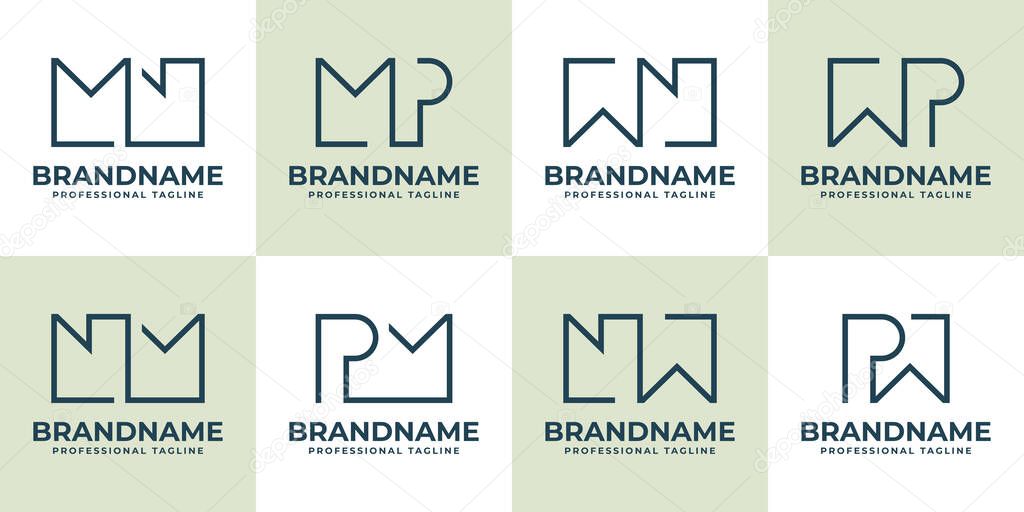 Letters MN NM MP PM WN NW WP PW Monogram Logo