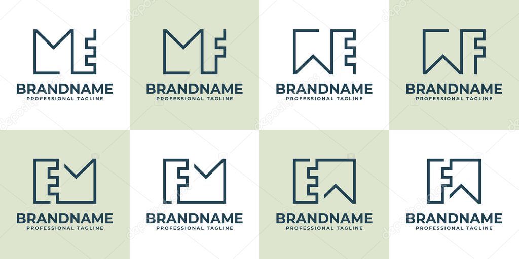 Letters ME EM MF FM WE EW WF FW Monogram Logo