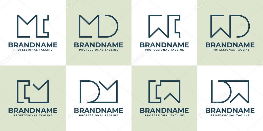 Letters MC CM MD DM WC CW WD DW Monogram Logo