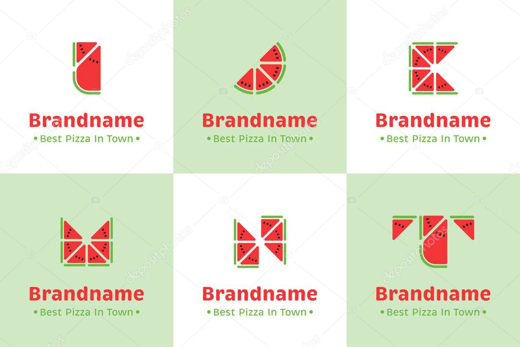Letter I J K M N T Watermelon Logo, symbolizing freshness, fun, and creativity