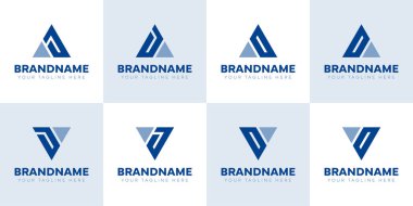 Harfler AJ JA VJ JV AO OA VO OV Logo Set, Her Markaya Uygun