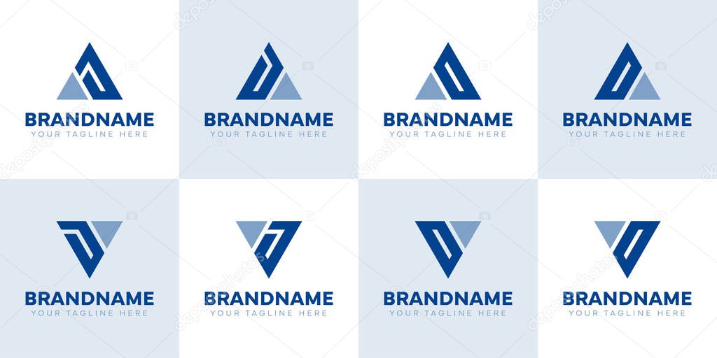 Letters AJ JA VJ JV AO OA VO OV Logo Set, Suitable For Any Brand