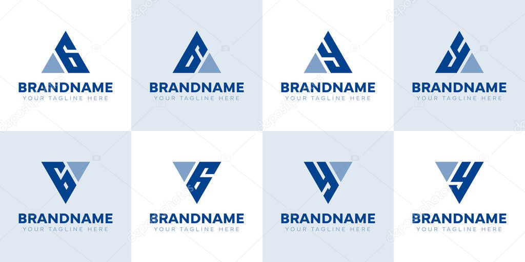 Letters AG GA VG GV AY YA VY YV Logo Set, Suitable For Any Brand