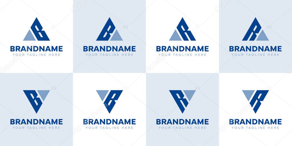 Letters AB BA VB BV AR RA VR RV Logo Set, Suitable For Any Brand
