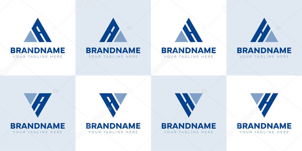 Letters AA VA AV HA AH HV VH Logo Set, Suitable For Any Brand