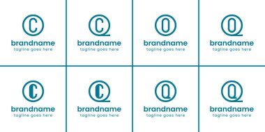 Harfler OC QC OQ QQ Monogram Logosu, profesyonelliği ve modern kimliği simgeliyor