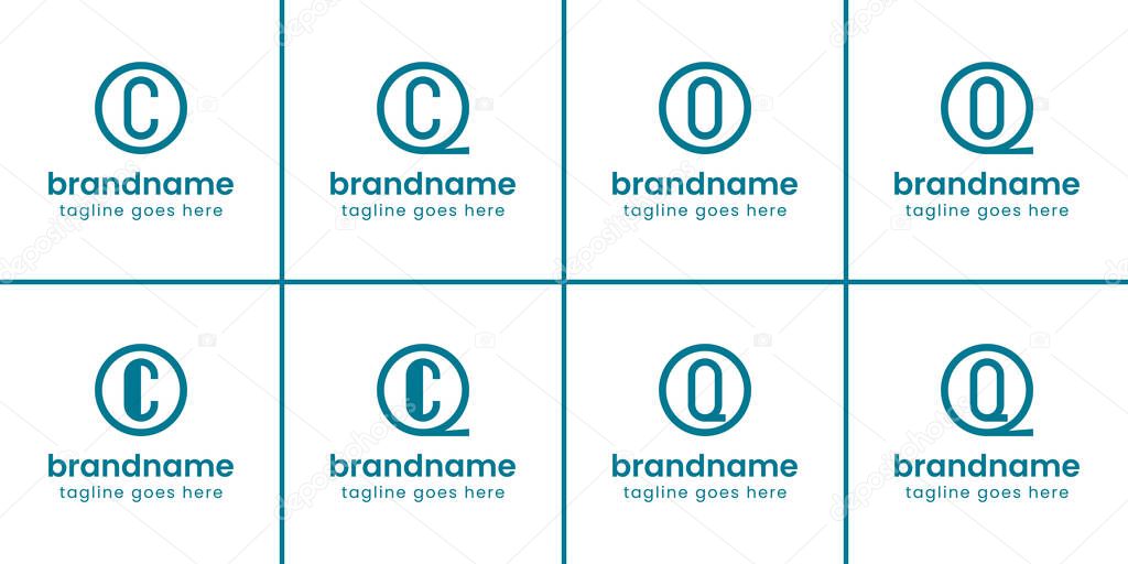 Letters OC QC OQ OO QQ Monogram Logo, symbolizing professionalism, and modern identity