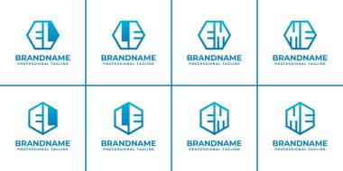 EL LE EM ME Hexagon Logosu Set, yapıyı, dengeyi ve birliği simgeliyor