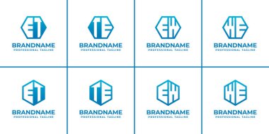 ET ET EW Biz Altıgen Logo Set, yapı, denge ve birliği sembolize