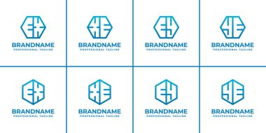 EX XE EY YE Hexagon Logosu Set, yapıyı, dengeyi ve birliği simgeliyor