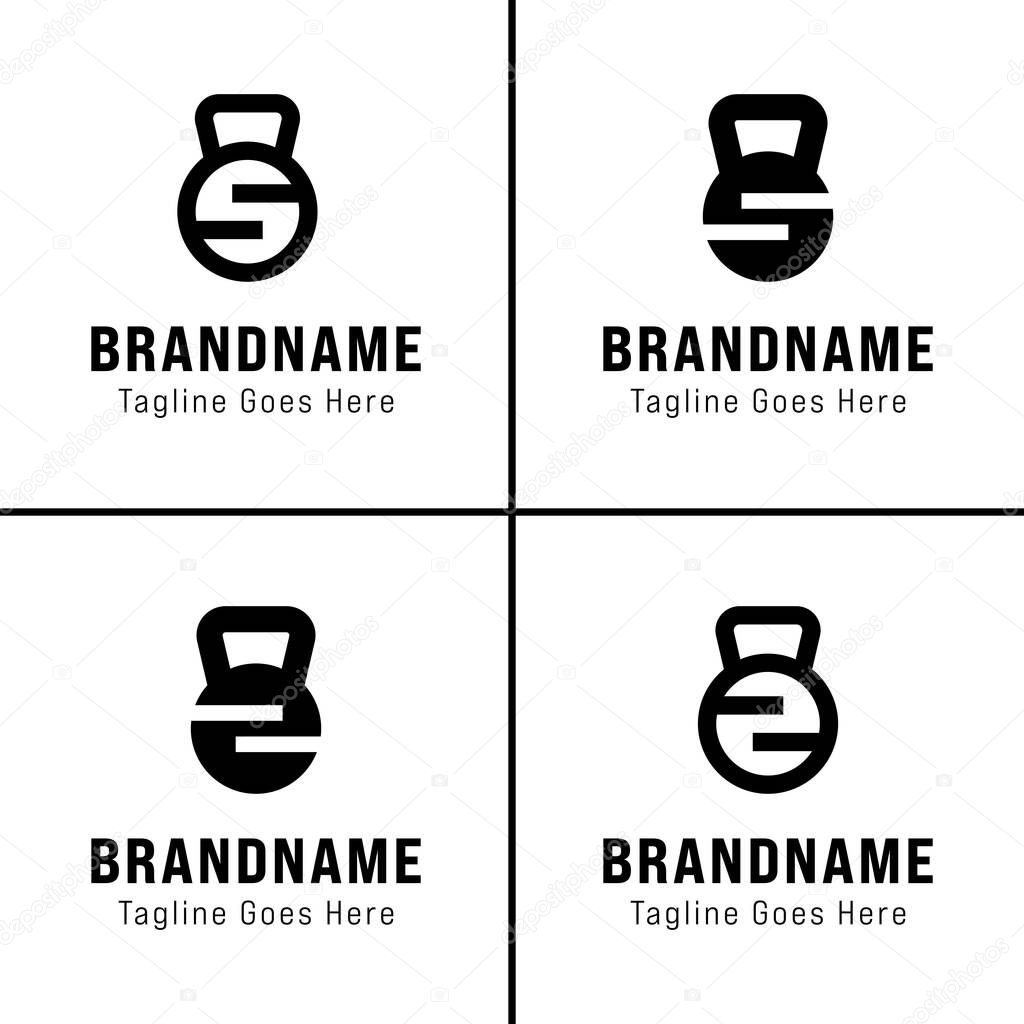 Letter S and Z Kettlebell Gym Logo Set, symbolizing strength, fitness, and power