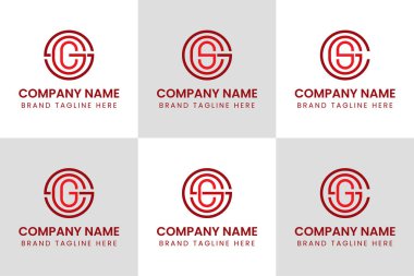 Harfler SGC SCG GCS CGS CSG Monogram Logosu, herhangi bir iş için uygun
