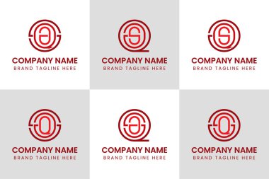 Harfler SQA SAQ QAS QSA ASQ Monogram Logosu, her iş için uygundur