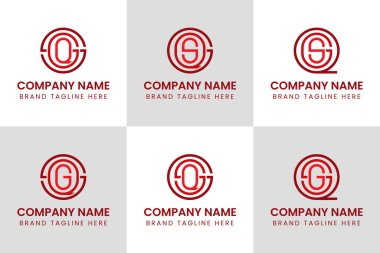 Harfler SGQ SQG QGS QSG GSQ GQS Monogram Logosu, her iş için uygundur