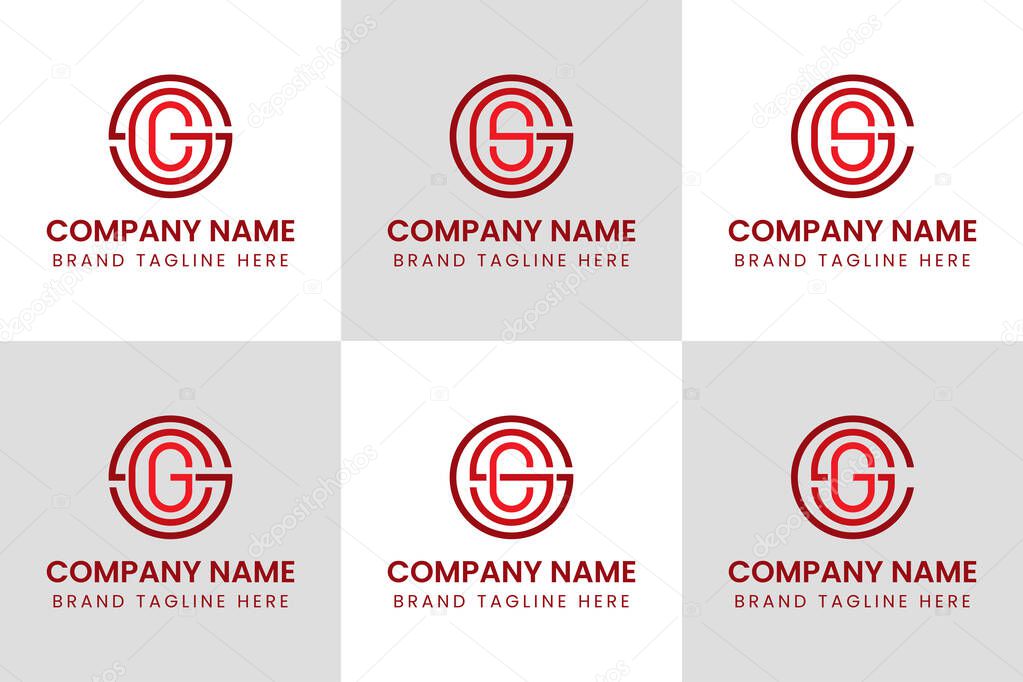 Letters SGC SCG GCS GSC CGS CSG Monogram Logo, suitable for any business