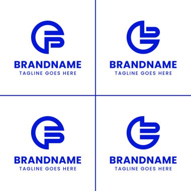 EP ve GB Monogram Logosu harfleri, PE EP BG GB baş harfleriyle başlayan her iş için.