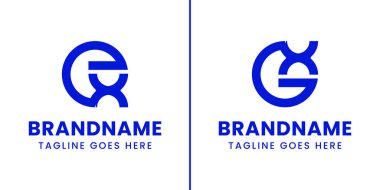 XE EX XG GX baş harfli her iş için EX ve GX Monogram Logosu