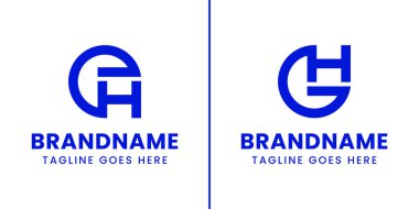 H harfleri ve GH Monogram logosu, He EH HG 'nin baş harfleri GH