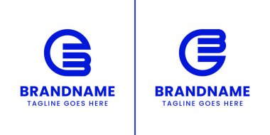 BE EB BG GB baş harfli her iş için EB ve GB Monogram Logosu