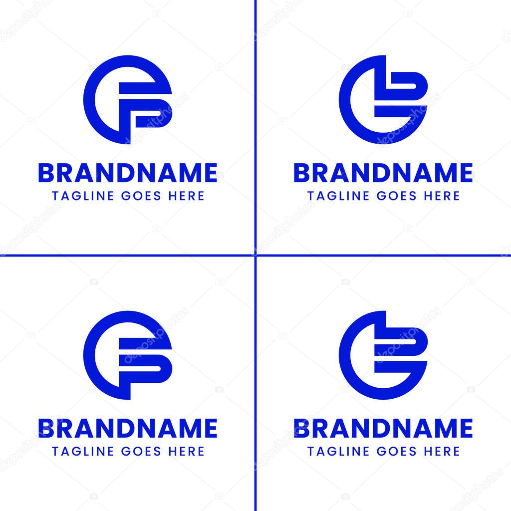 Letters EP and GB Monogram Logo, for any business with PE EP BG GB initials