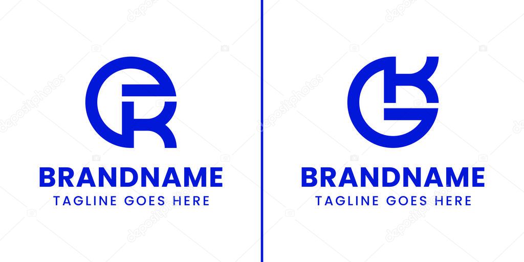 Letters EK and GK Monogram Logo, for any business with KE EK KG GK initials