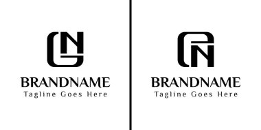 GN ve EN Monogram Logosu, GN NG EN NE baş harfleri ile iş yapmak için