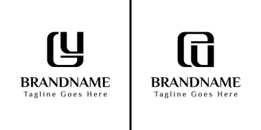 GU ve AB Monogram Logosu, GU UG AB 'nin baş harfleriyle iş yapmak için