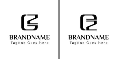 GZ ve EZ Monogram Logosu Harfleri, GZ ZG EZ baş harfleriyle iş yapmak için