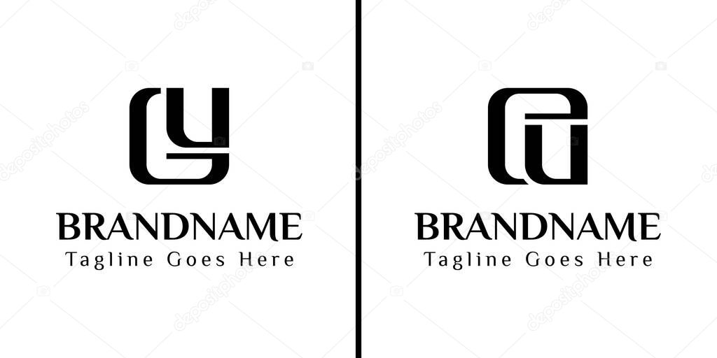 Letters GU and EU Monogram Logo, for business with GU UG EU UE initials