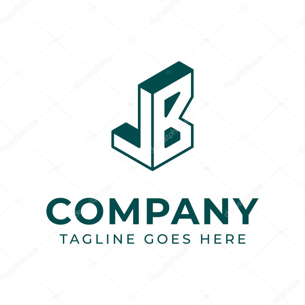 Letters JB 3D Monogram Logo, represents professionalism and innovation for JB or BJ initials