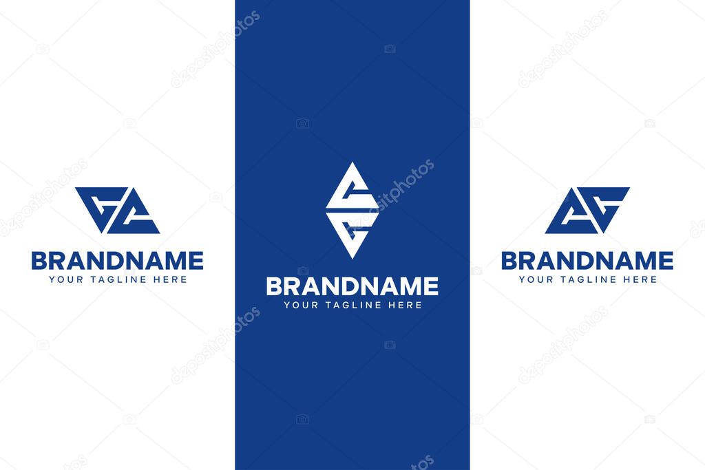 Letters CC Triangle Logo, suitable for any business with CC initials