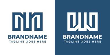 MU ve WU Monogram Logosu harfleri, MU UM WU baş harfleri olan her marka için uygundur.